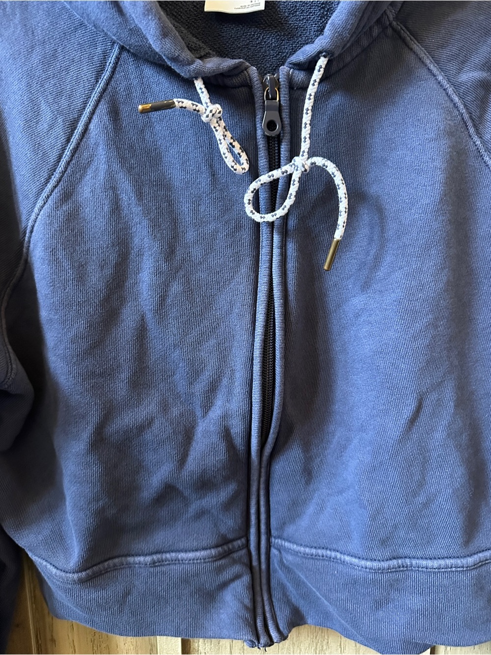 Aerie Offline Zip Up Hoodie Navy Small S Full Zip Women’s Top Sweater - Great - Picture 4 of 5